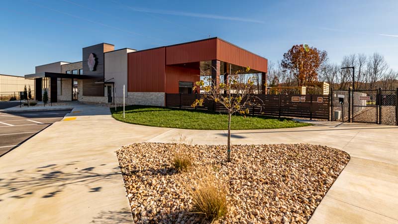 Photographs of The Bark Yard, a new concept dog park in Springfield, Missouri for Schaube Architects.