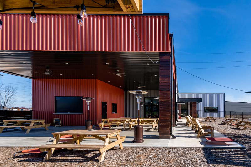 Outdoor bar area at the Bark Yard